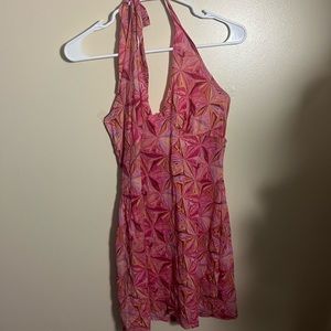 Mini pink halter dress